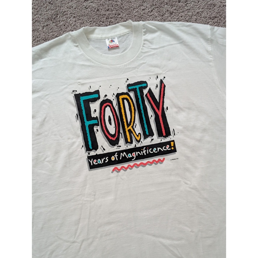 Vintage Fruit Of The Loom Shirt XL 40 Years Birthday Single Stitch 90s USA